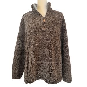 Katydid Brown Sherpa Pullover Size M